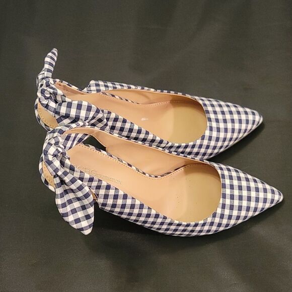 BCBGENERATION HENAYA LEATHE STYLISH CHECKER SLINGBACK HEEL - Picture 5 of 16